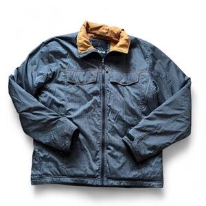 Prana Men's Blue Jacket with Tan Collar